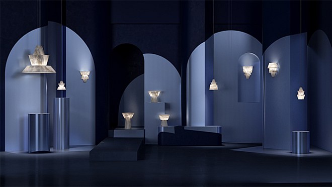 Atelier Alain Ellouz New ICONIC Family of Alabaster Lighting Elements Evoke Zen Designs 
